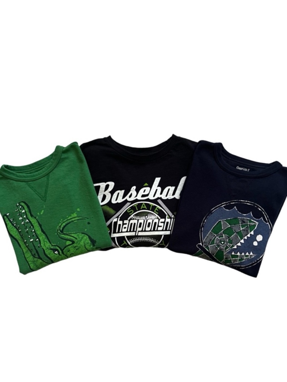 Set of 3 Gap Crewneck Graphic Print Long Sleeve Tees Size Medium